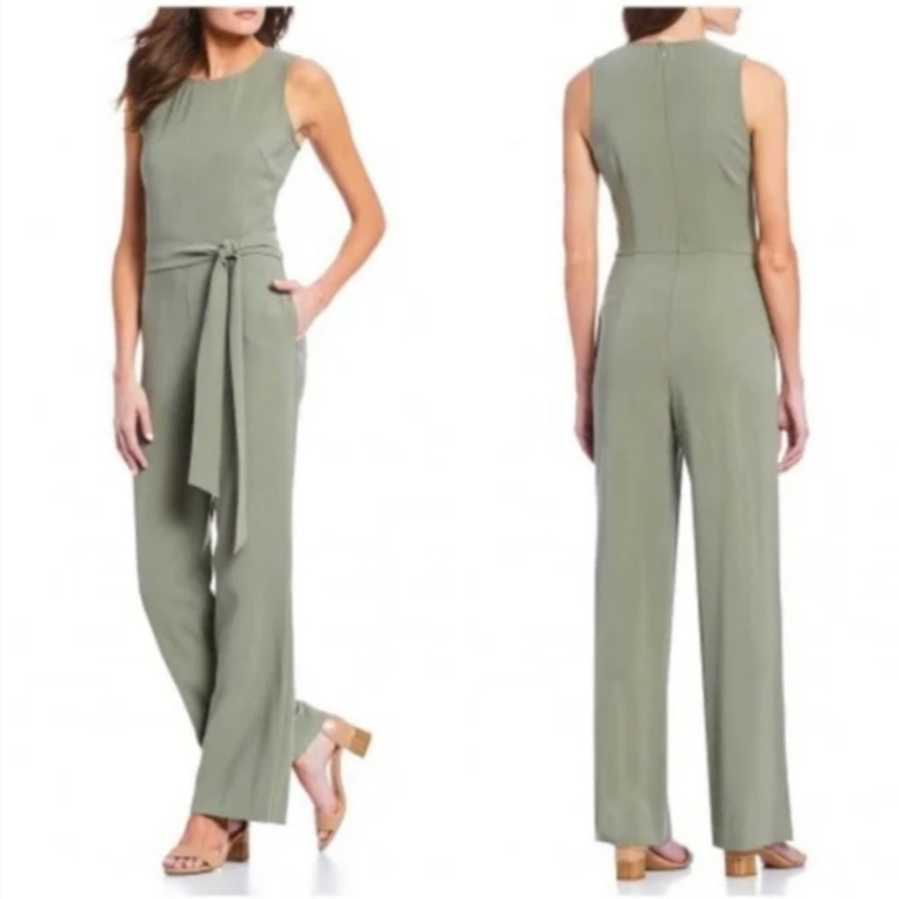 Alex Marie Olive Sprig Tammy Sleeveless Jumpsuit sz12